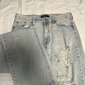 Aeropostale Blue Relaxed Fit Jeans with Distressed Details